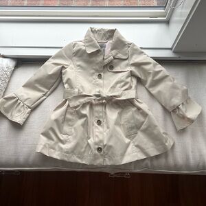 Tahari Baby Girl Trench Coat Khaki Double Breasted Belted Size 3T